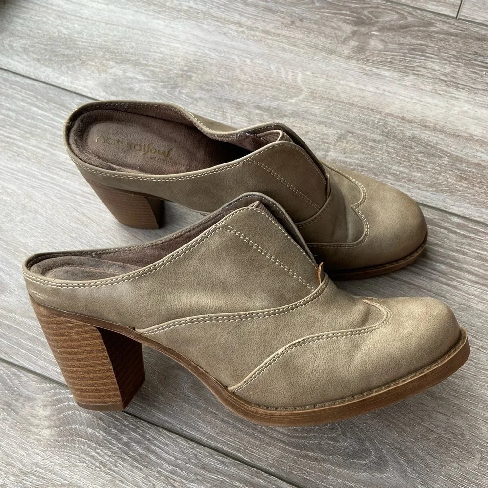 Natural Soul Cammie Slip On Wingtip Mules Clogs